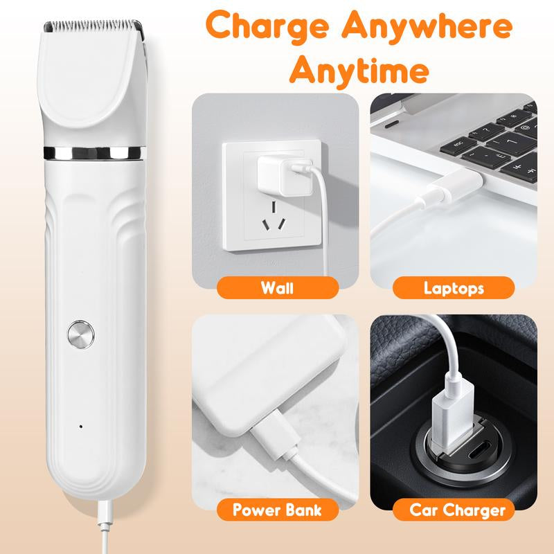 SPOVEN Rechargeable Cordless Pet Grooming Kit - Quiet Clippers & Nail Grinder for Dogs and Cats