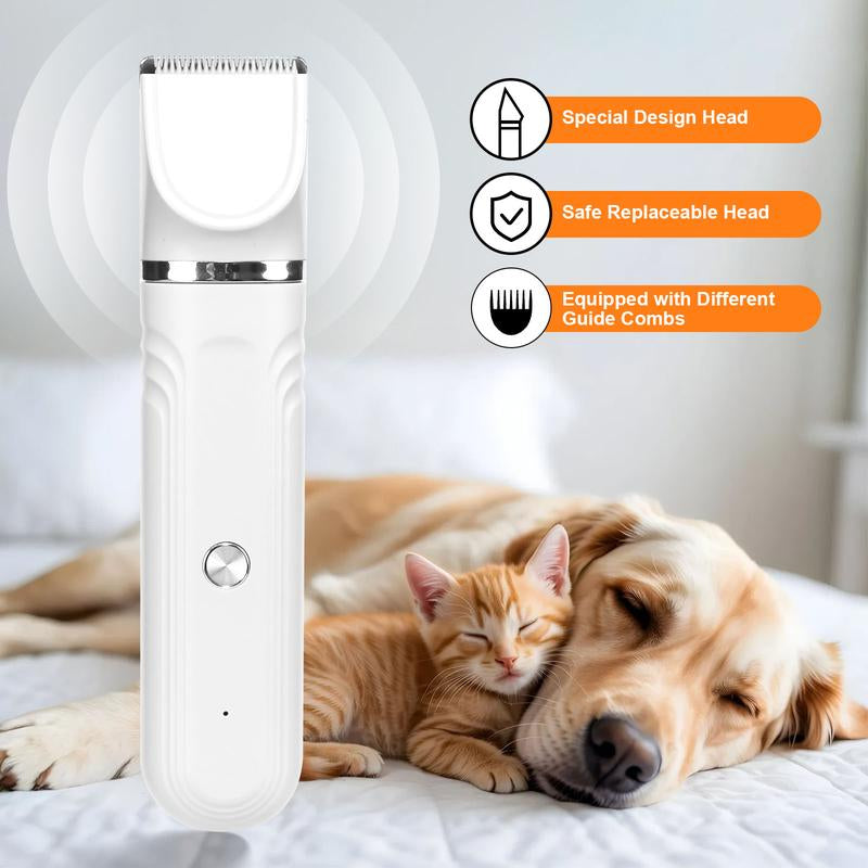 SPOVEN Rechargeable Cordless Pet Grooming Kit - Quiet Clippers & Nail Grinder for Dogs and Cats
