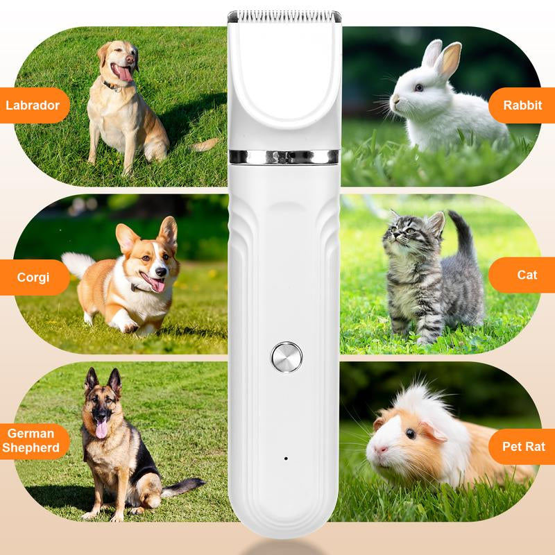 SPOVEN Rechargeable Cordless Pet Grooming Kit - Quiet Clippers & Nail Grinder for Dogs and Cats